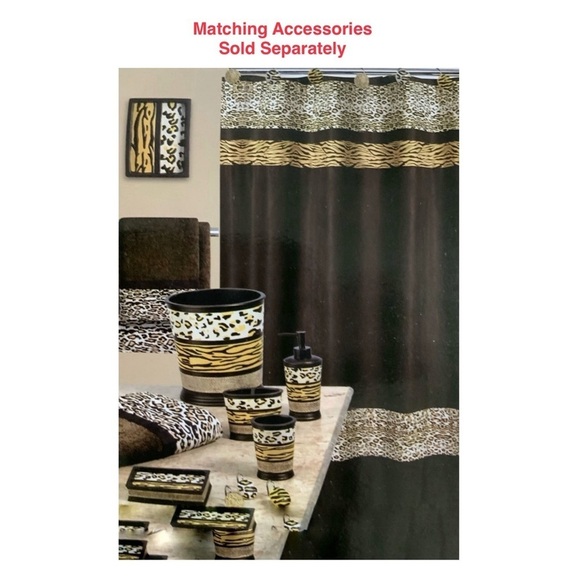 Animal Print Shower Hooks Set of 12 Resin Hooks Gazelle Collection Multicolor - Picture 9 of 12